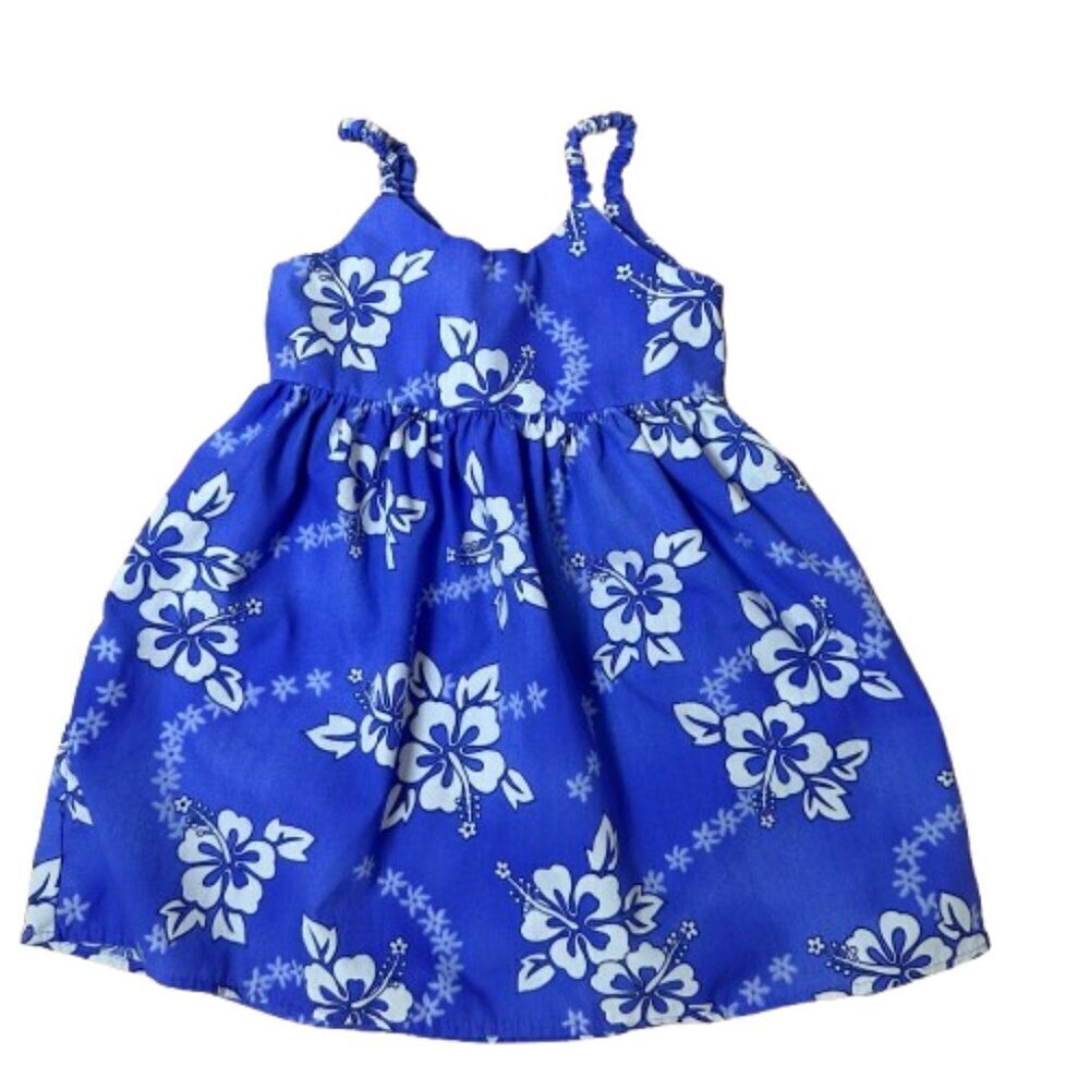 Vintage Classic Hawaiian Floral Purple Baby Dress Size 1-2